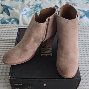 Frye Women’s Suede Ankle Booties in Dusty Rose